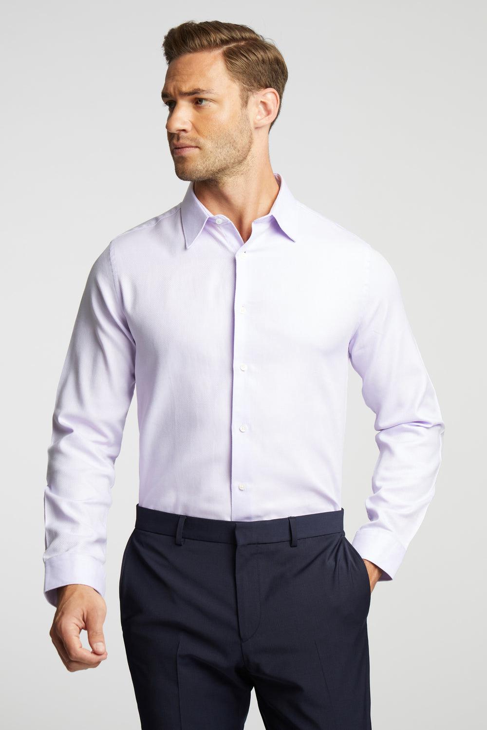 Ted Baker DALTON - Dobby Textured Cotton Slim Fit Overhemd Heren Lilac | ETKH-17924