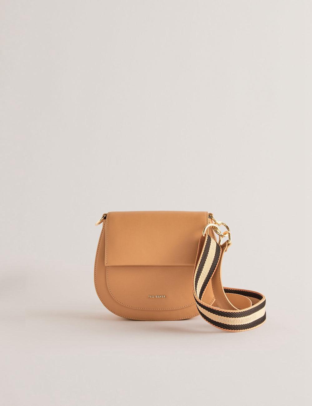 Ted Baker DARCELL - Leather Webbing Crossbody Satchel Boekentassen Dames Taupe | QGIC-04159