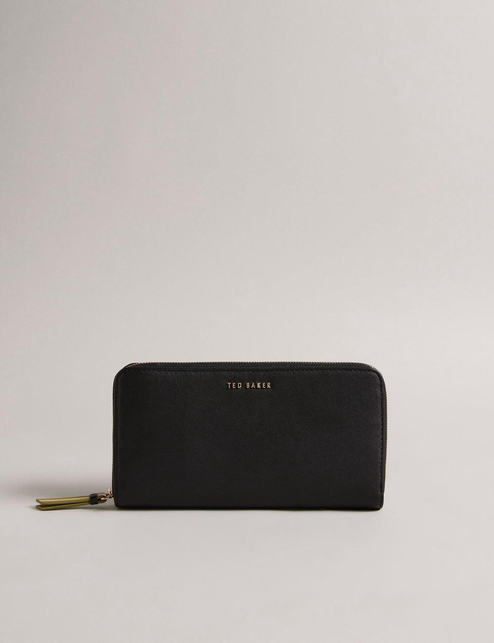 Ted Baker DARCIEA - Smooth Leather Zip Around Large Portefeuille Dames Zwart | NKVE-29637