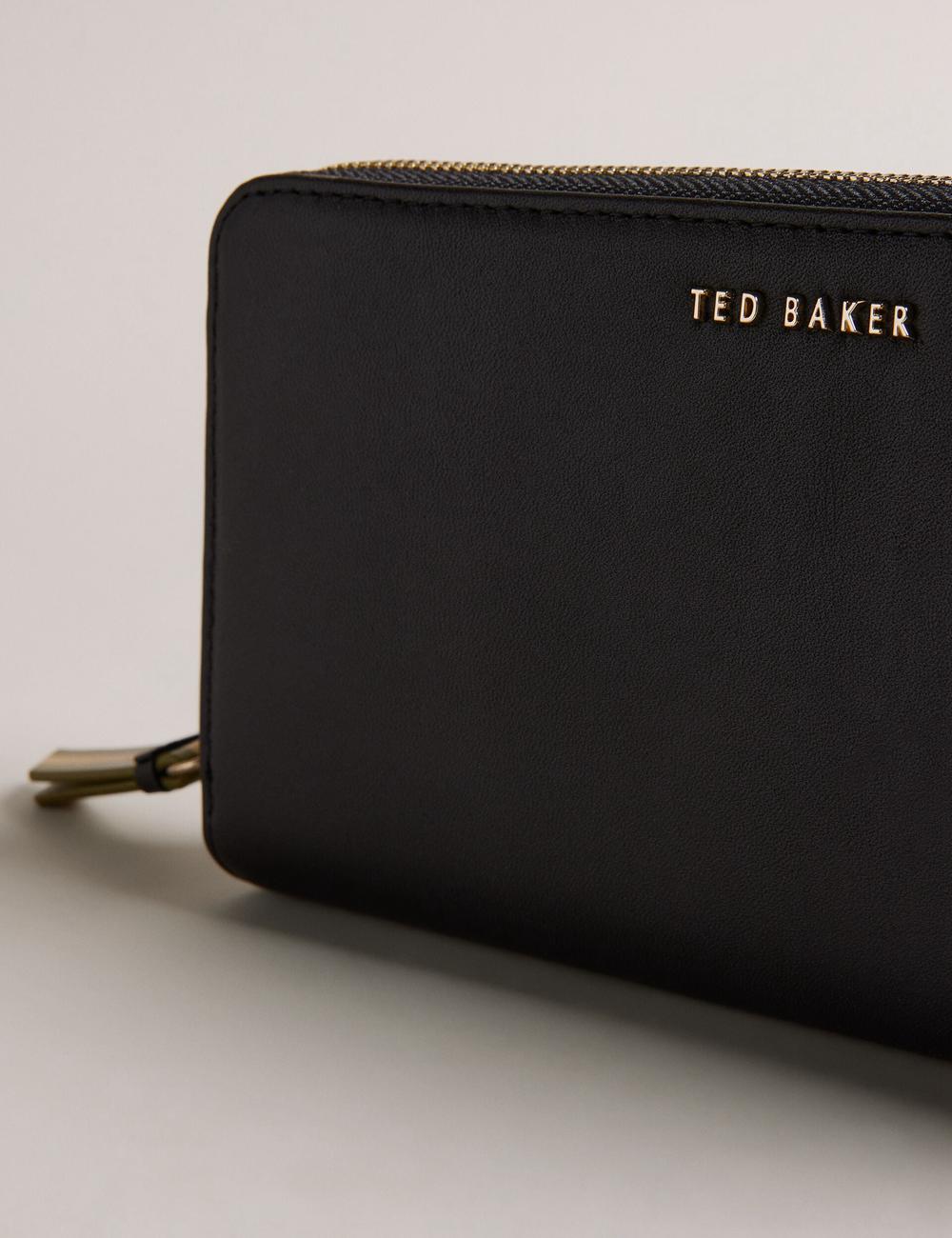Ted Baker DARCIEA - Smooth Leather Zip Around Large Portefeuille Dames Zwart | NKVE-29637