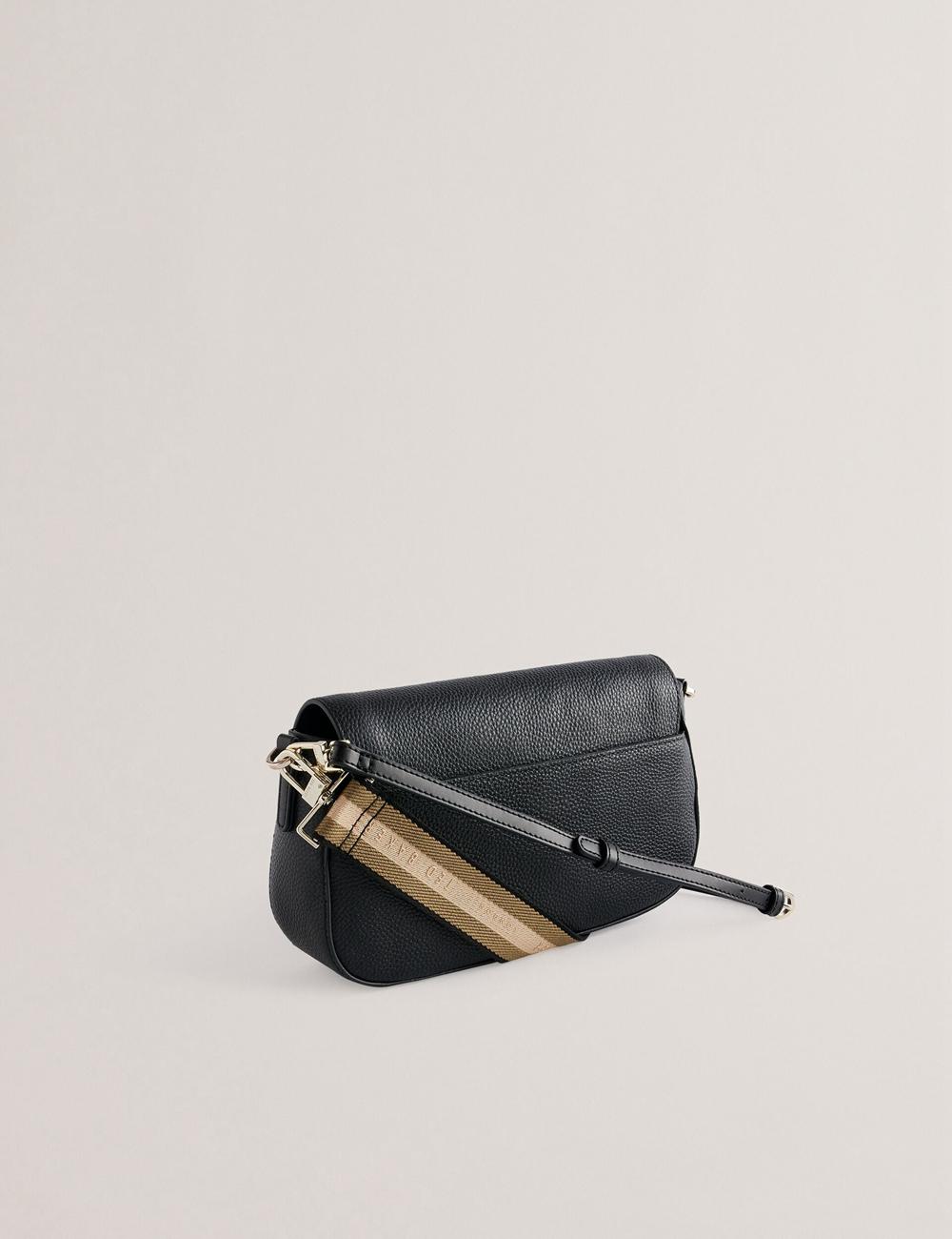 Ted Baker DARILIE - Leather Webbing East West Satchel Boekentassen Dames Zwart | QMVG-96734