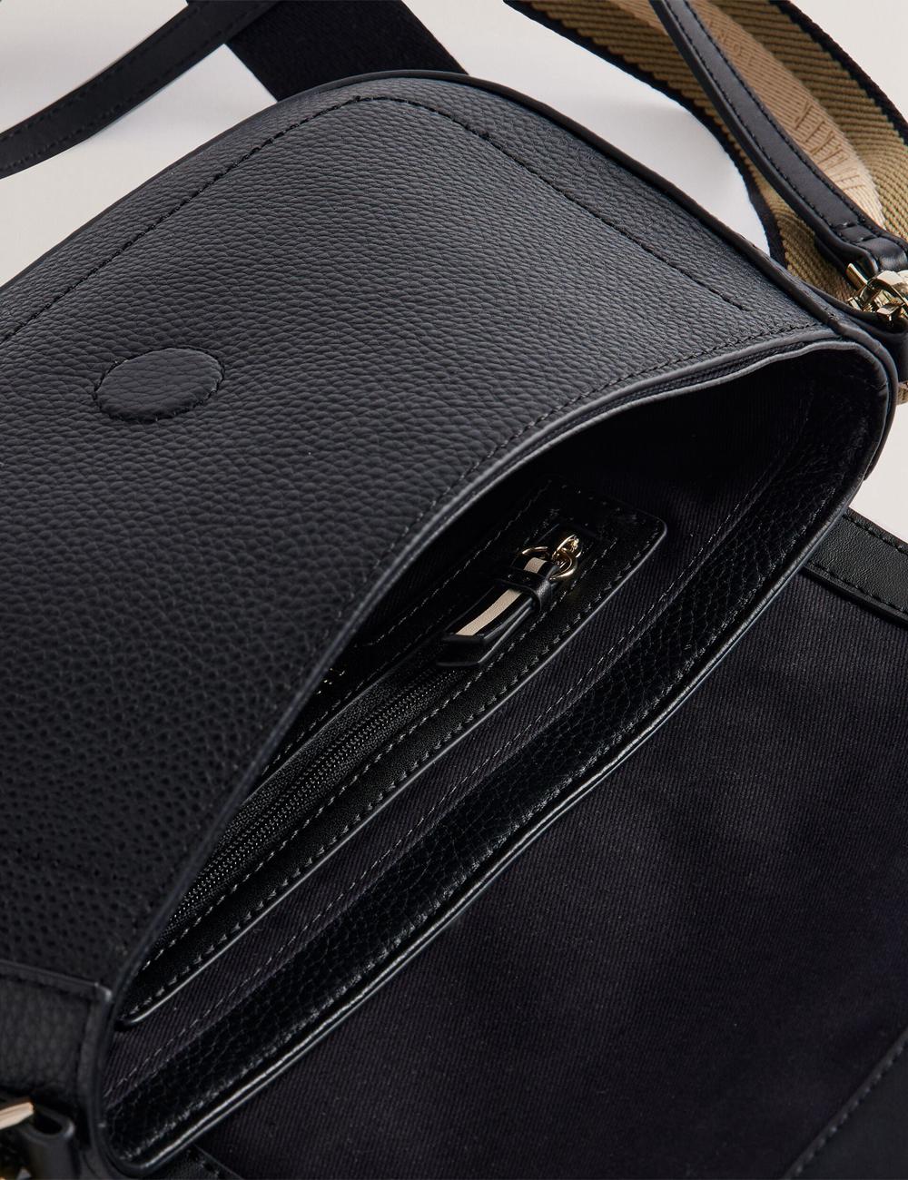 Ted Baker DARILIE - Leather Webbing East West Satchel Boekentassen Dames Zwart | QMVG-96734