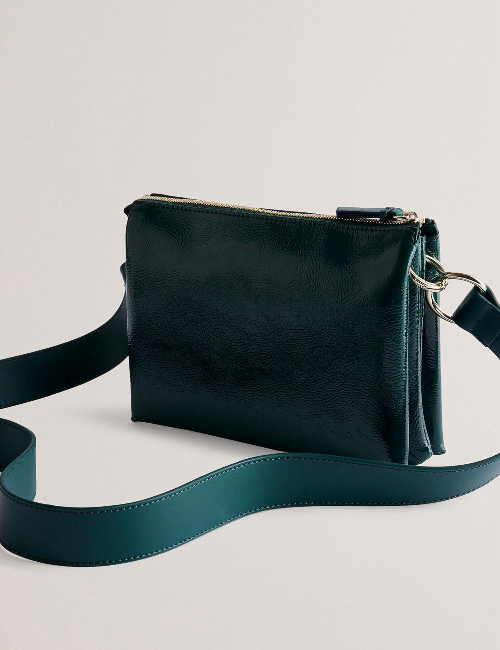 Ted Baker DAWCEY - Crinkled Patent Leather Crossbodytassen Dames Groen | IMQD-40657