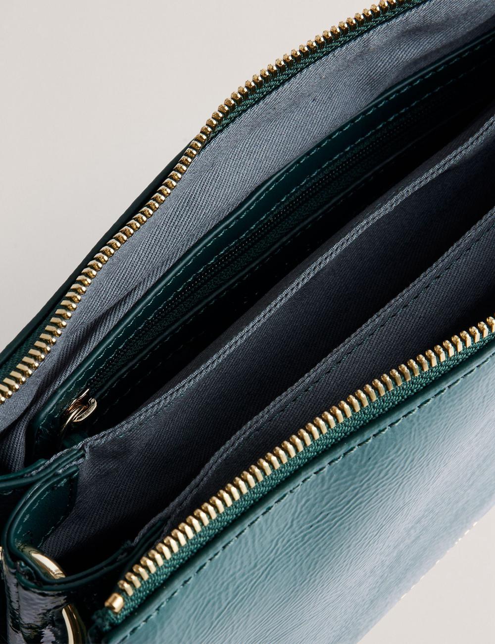 Ted Baker DAWCEY - Crinkled Patent Leather Crossbodytassen Dames Groen | IMQD-40657