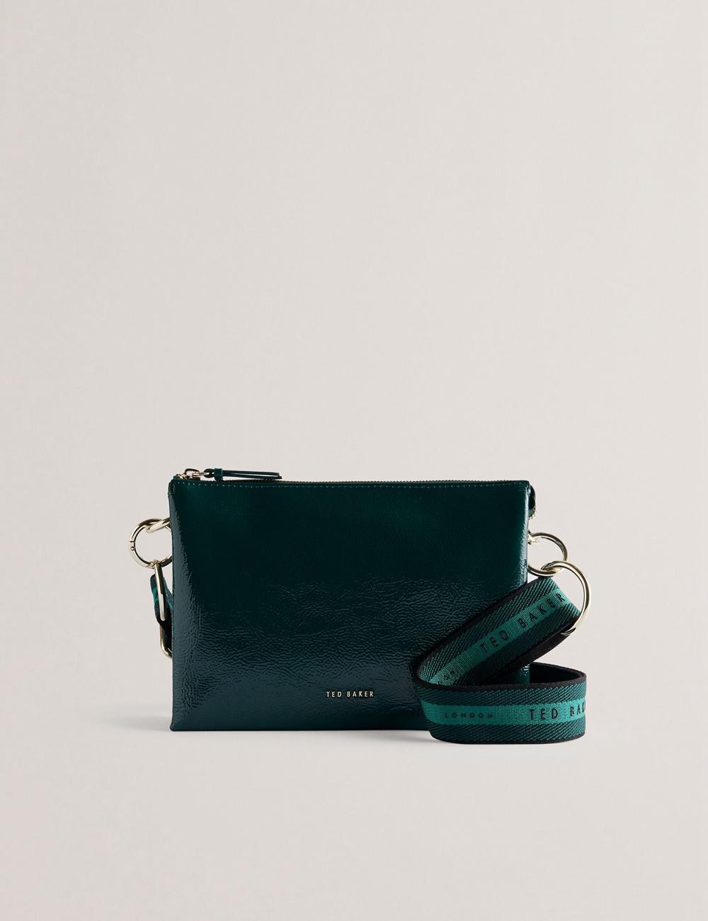 Ted Baker DAWCEY - Crinkled Patent Leather Crossbodytassen Dames Groen | IMQD-40657