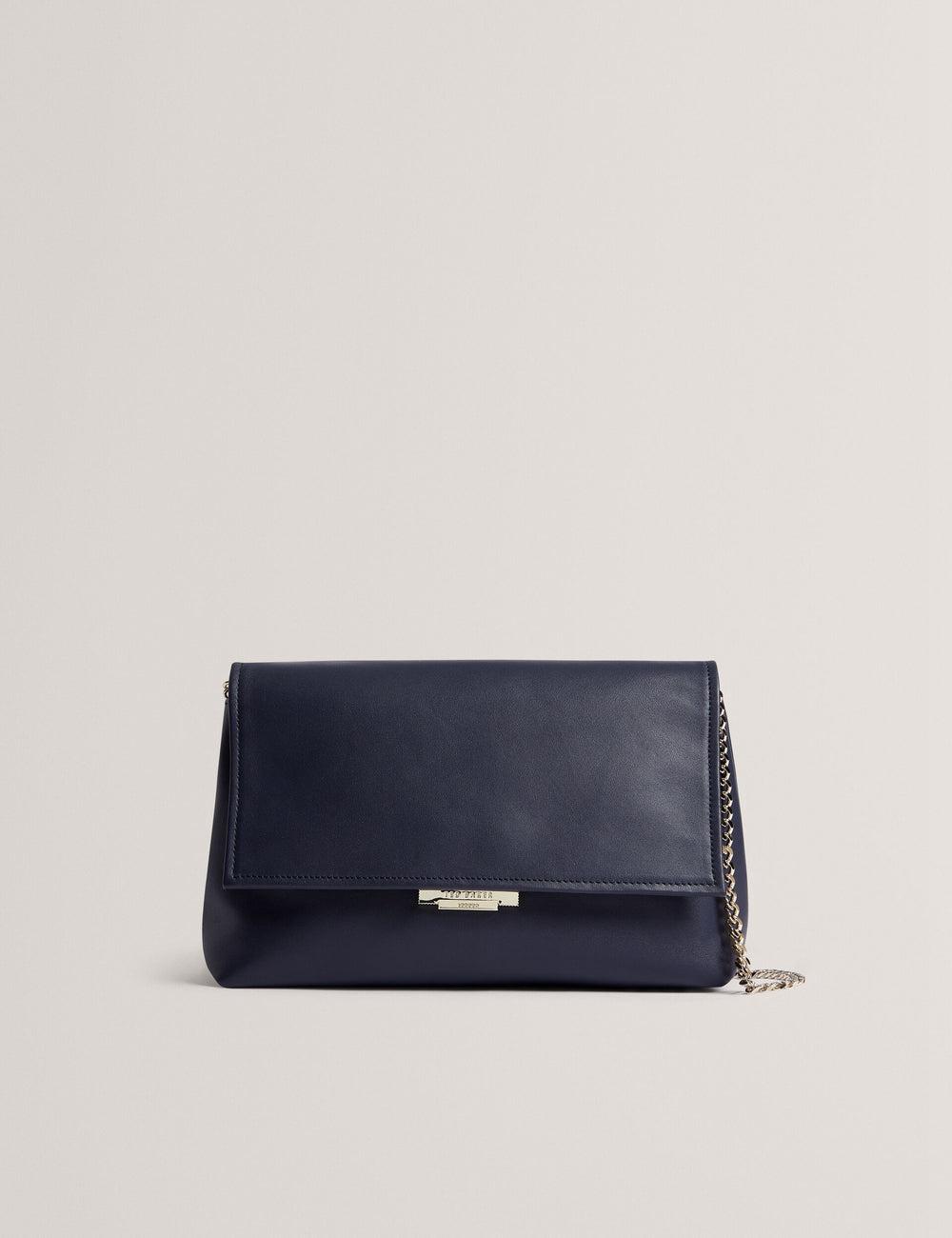 Ted Baker DEMAE - Leather Fold Over Chain Schoudertassen Dames Donkerblauw | KBPA-63850
