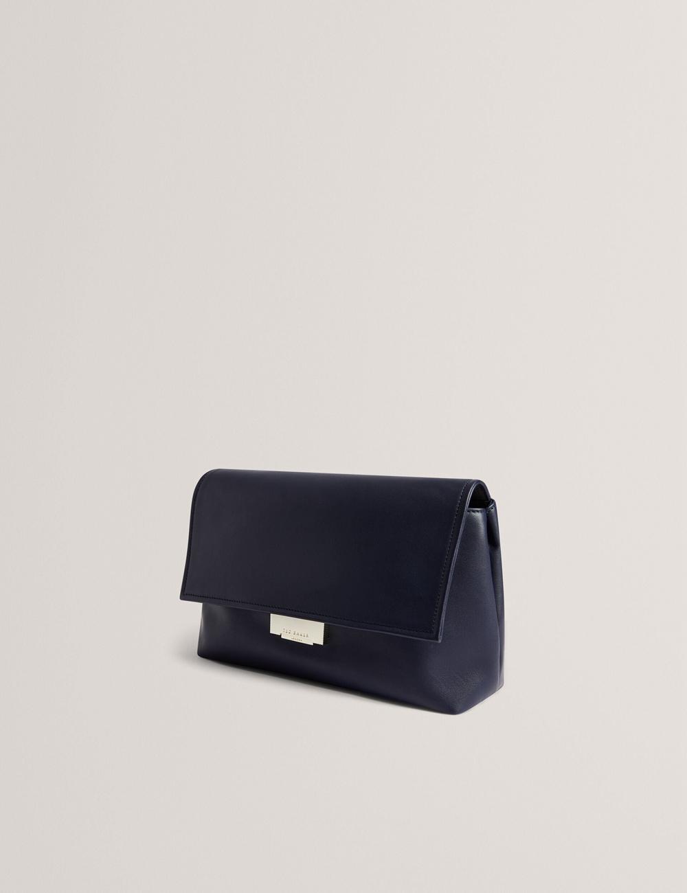 Ted Baker DEMAE - Leather Fold Over Chain Schoudertassen Dames Donkerblauw | KBPA-63850