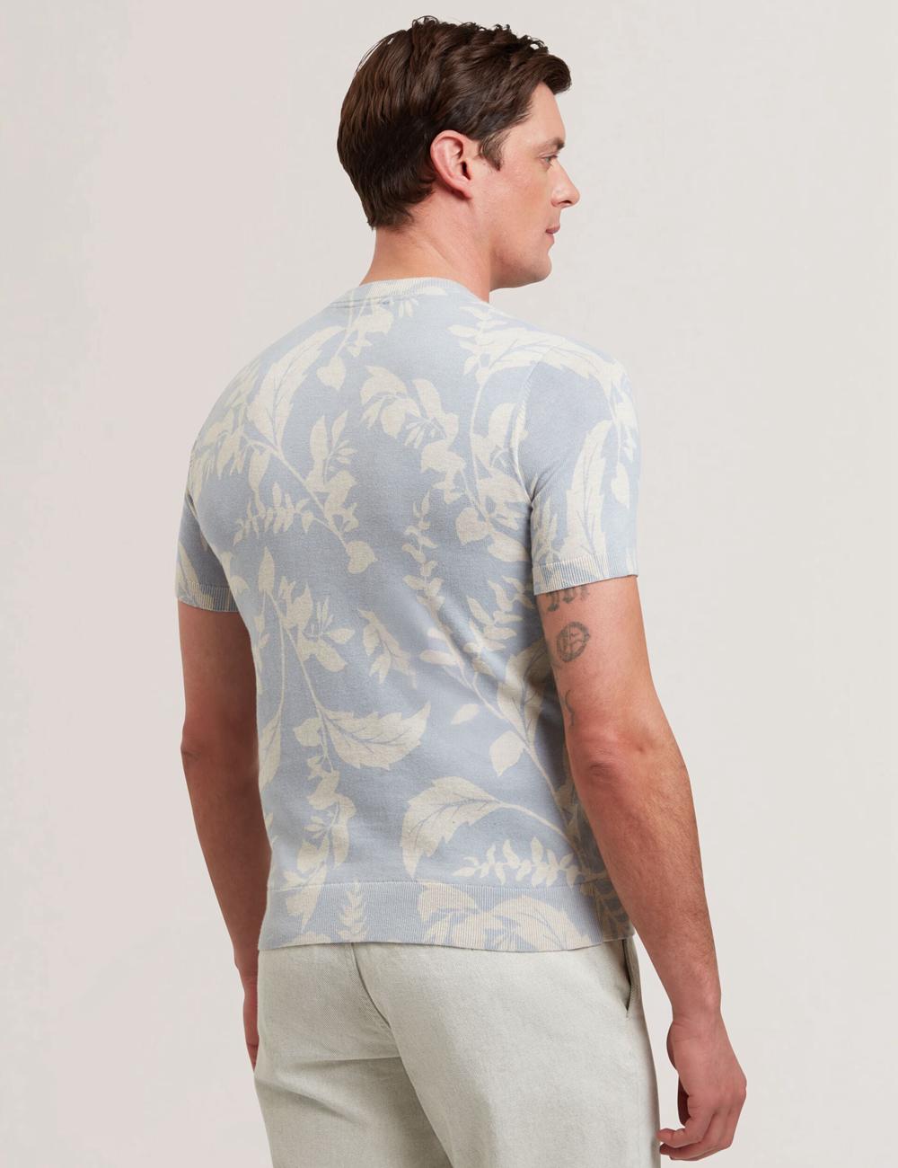 Ted Baker DENNIO - Short Sleeve Printed Floral T-shirts Heren Blauw | NLWR-62034