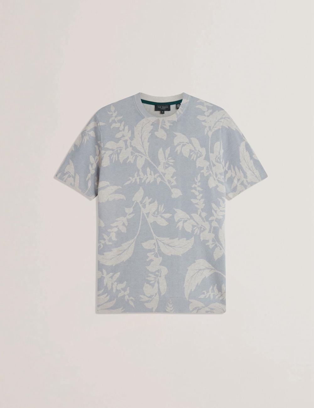 Ted Baker DENNIO - Short Sleeve Printed Floral T-shirts Heren Blauw | NLWR-62034