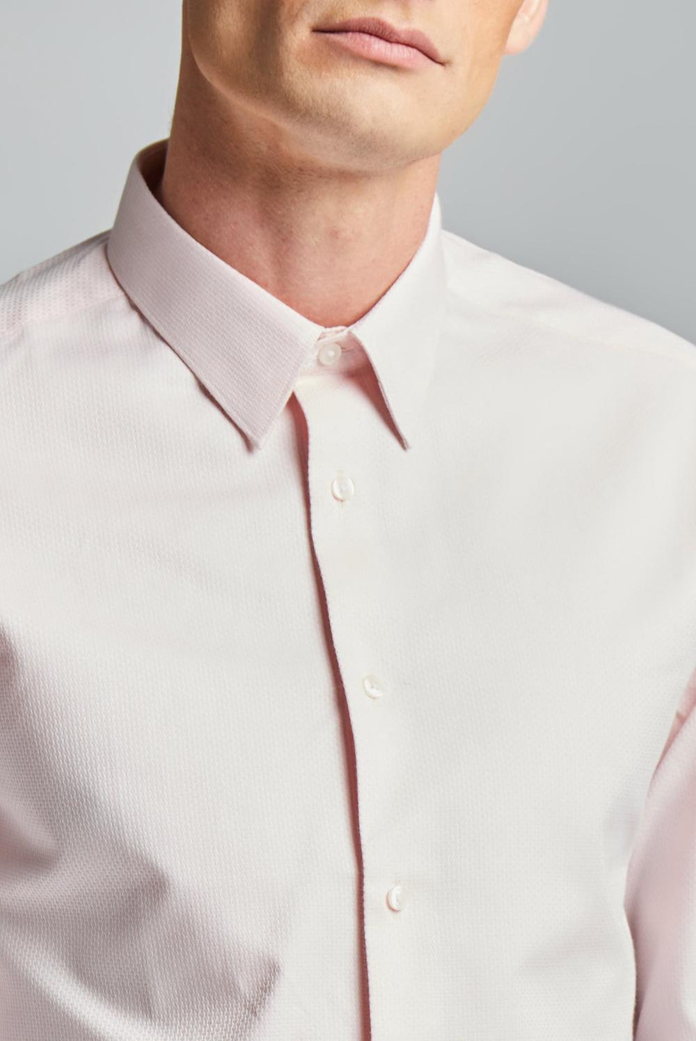Ted Baker DORAIN - Textured Cotton Long Sleeve Overhemd Heren Roze | EMVN-79158