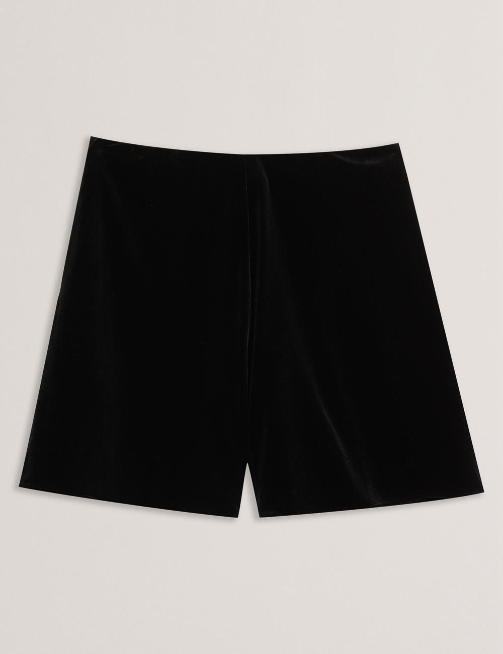Ted Baker DURVLA - Velvet High Waisted Wide Leg Korte Broek Dames Zwart | XGUW-73210