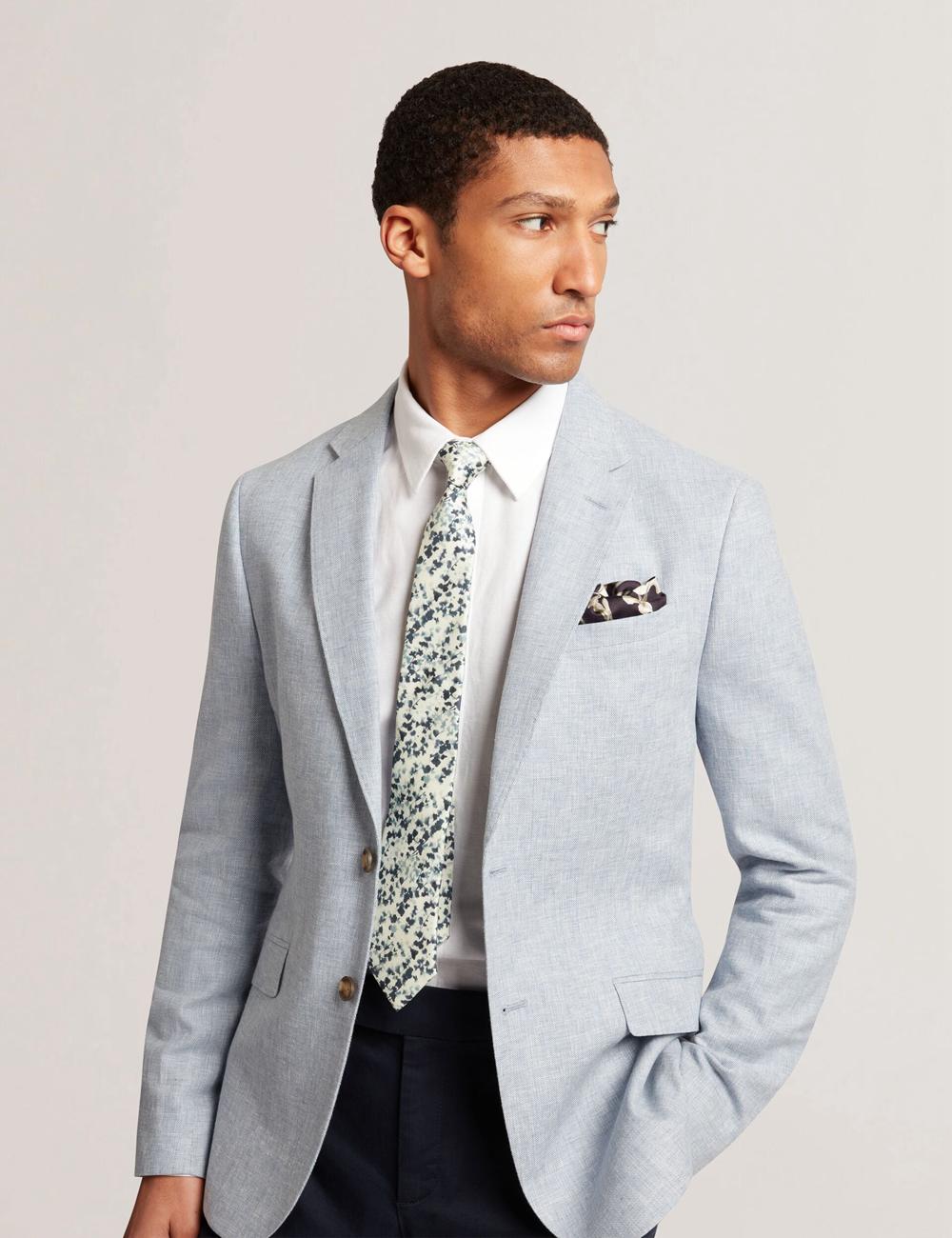 Ted Baker ELMSTED - Blurred Floral Print Silk Stropdassen Heren Donkerblauw | UKSP-90654