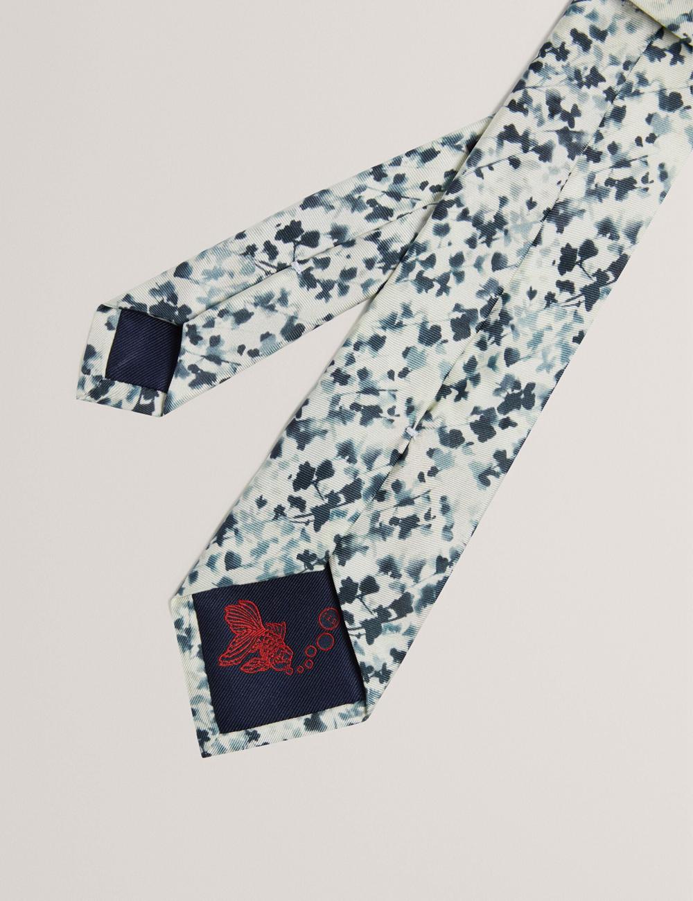 Ted Baker ELMSTED - Blurred Floral Print Silk Stropdassen Heren Donkerblauw | UKSP-90654