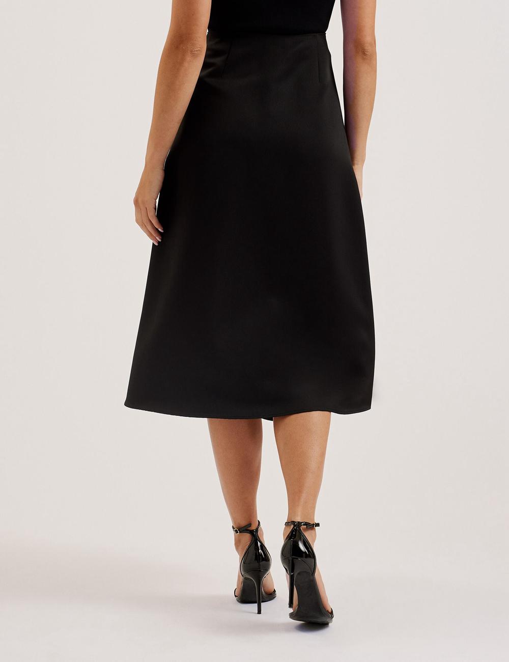 Ted Baker ERVA - Asymmetric Satin Wrap Rokken Dames Zwart | LJUX-86031