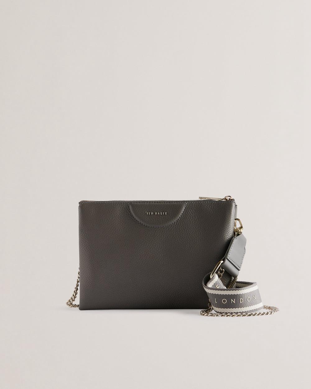 Ted Baker ESILLE - Branded Webbing Crossbody Leather Crossbodytassen Dames Grijs | QSKB-62418