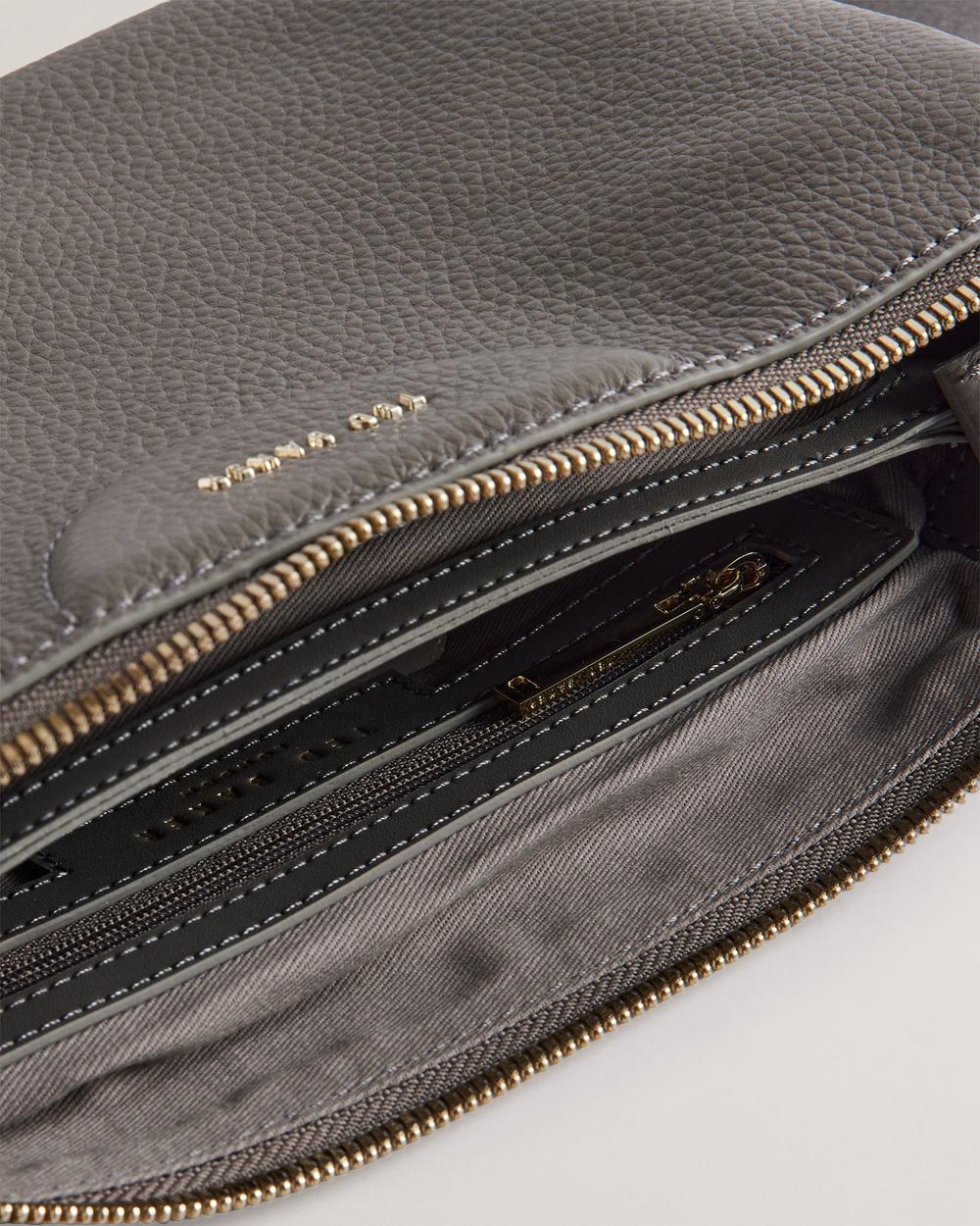 Ted Baker ESILLE - Branded Webbing Crossbody Leather Crossbodytassen Dames Grijs | QSKB-62418