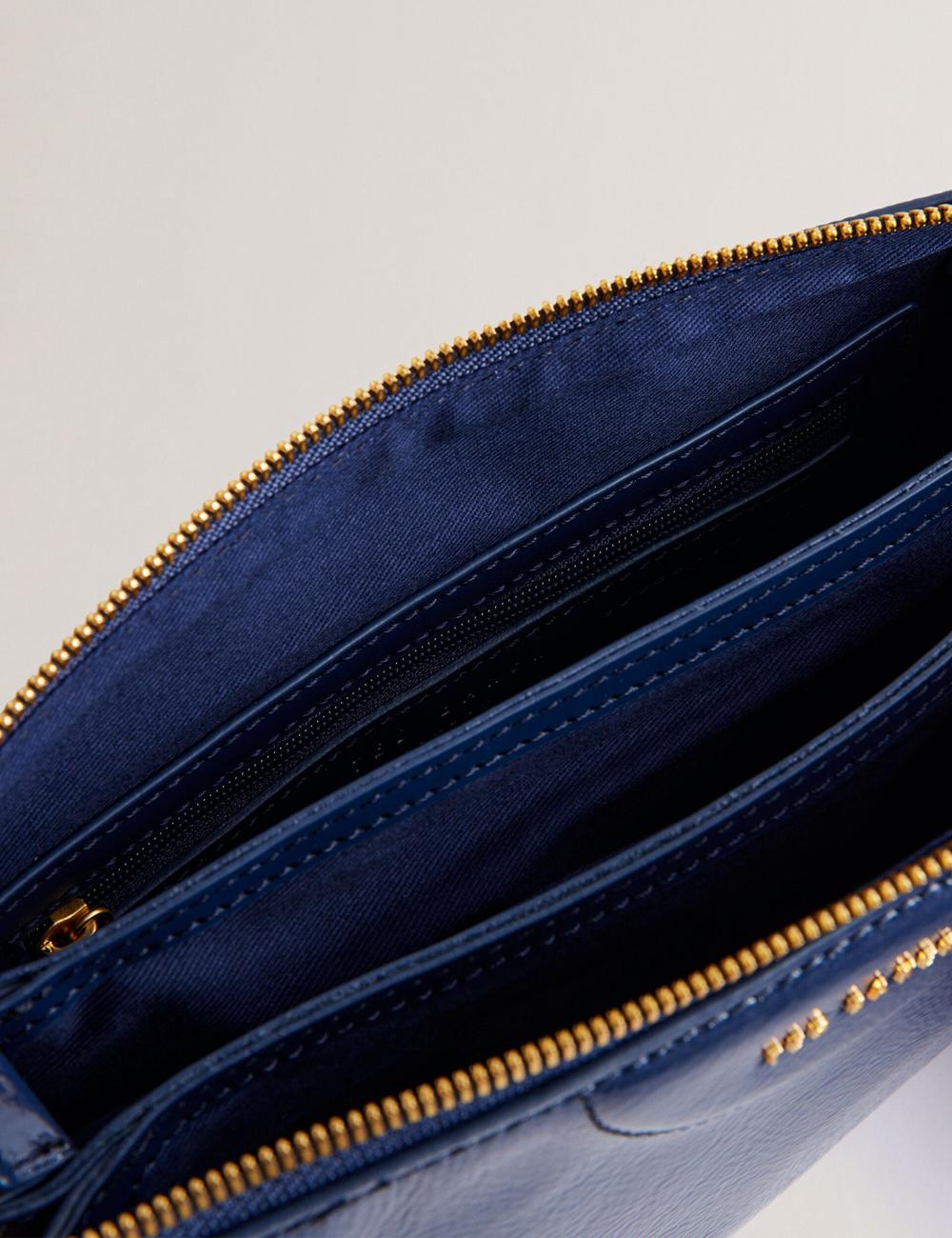 Ted Baker ESILLE - Branded Webbing Patent Leather Crossbodytassen Dames Blauw | NTQW-36198