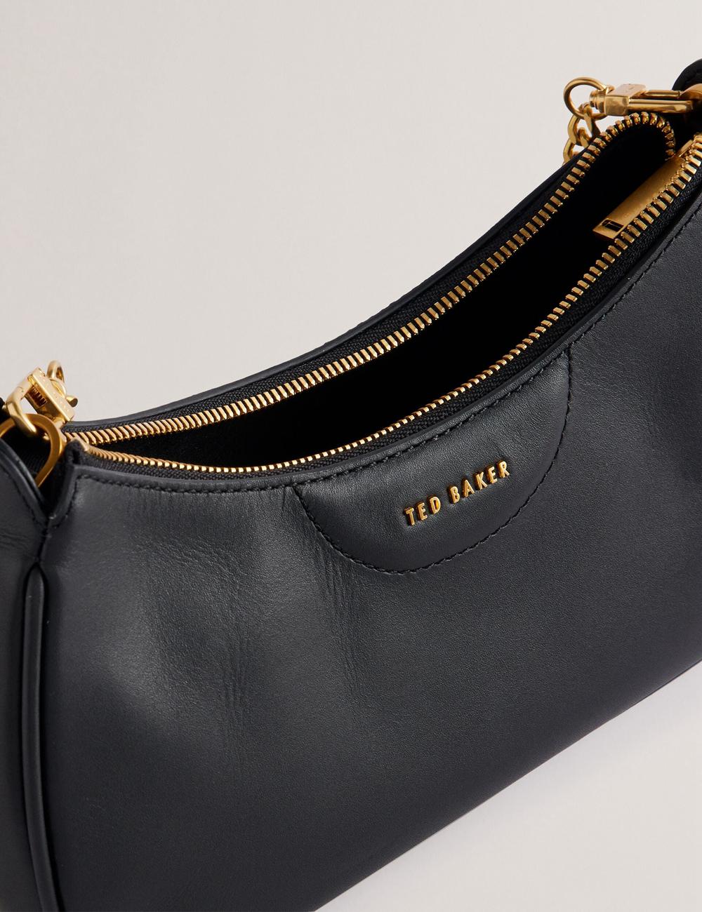 Ted Baker ESSIY - Leatheruette With Webbing Strap Schoudertassen Dames Zwart | REVB-98561