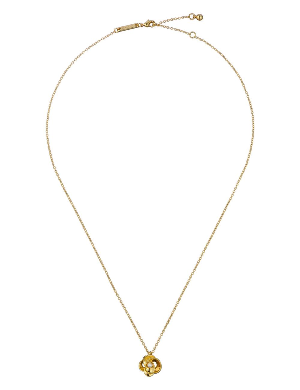 Ted Baker FLORA - Pearl Detail Flower Pendant Kettingen Dames Goud | BFRQ-32961