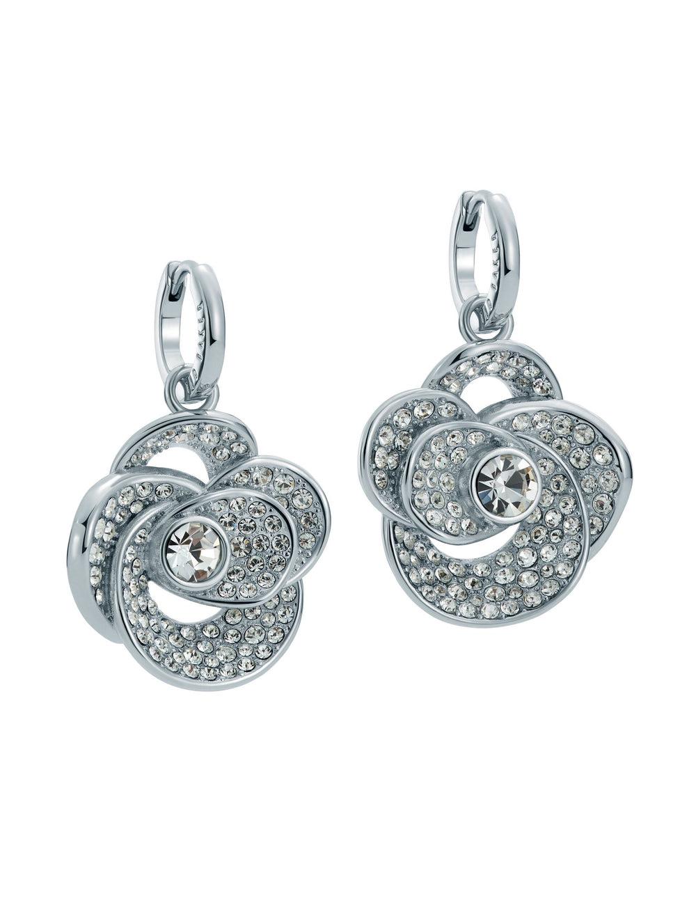 Ted Baker FLORENCE - Crystal Flower Pendant Huggie Oorbellen Dames Zilver | SPGA-46537