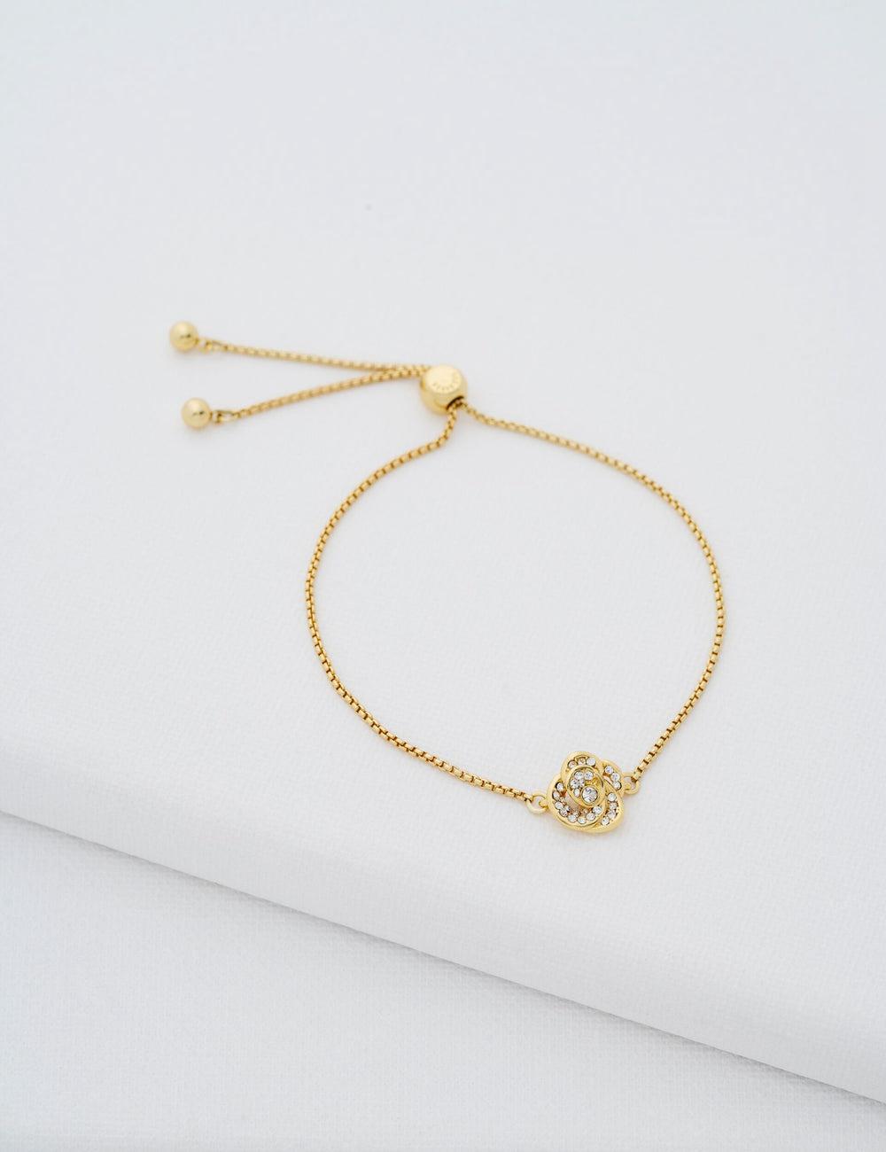Ted Baker FLORINA - Crystal Flower Adjustable Armbanden Dames Goud | PUKG-45986
