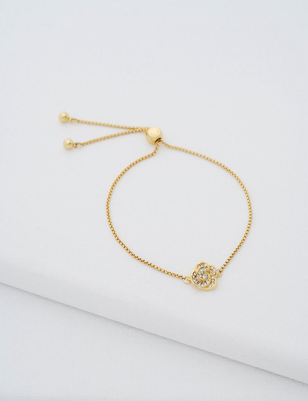 Ted Baker FLORINA - Crystal Flower Adjustable Armbanden Dames Goud | PUKG-45986