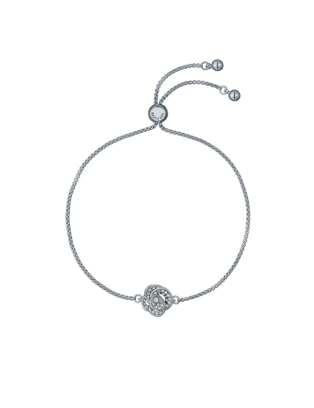 Ted Baker FLORINA - Crystal Flower Adjustable Slider Armbanden Dames Zilver | FTNW-52318
