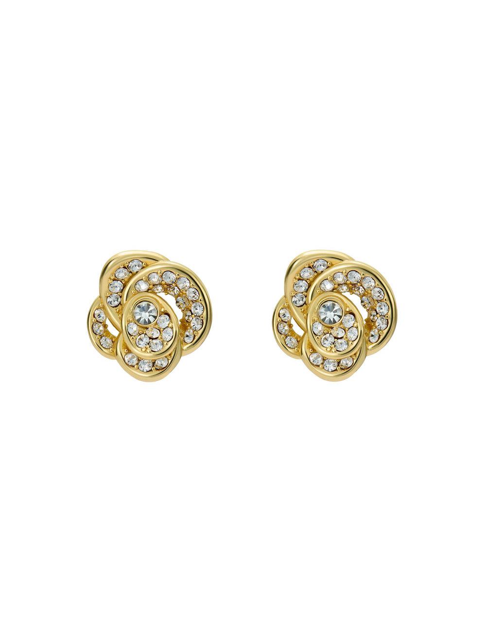 Ted Baker FLORINE - Crystal Flower Stud Oorbellen Dames Goud | AXHL-15628