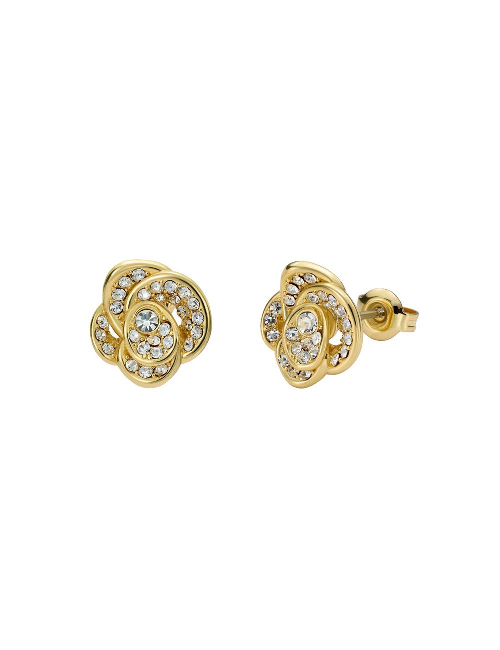 Ted Baker FLORINE - Crystal Flower Stud Oorbellen Dames Goud | AXHL-15628