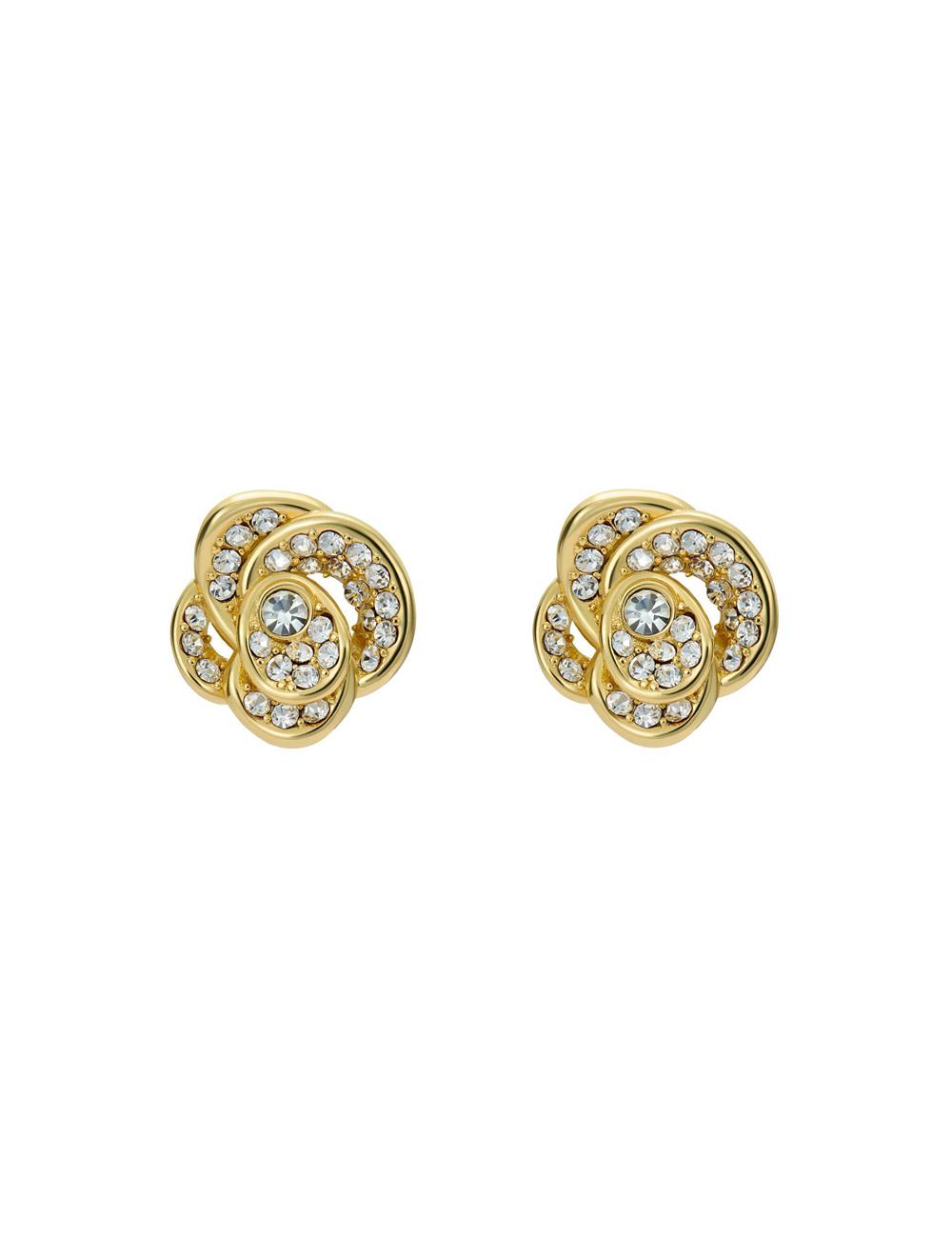 Ted Baker FLORINE - Crystal Flower Stud Oorbellen Dames Goud | AXHL-15628