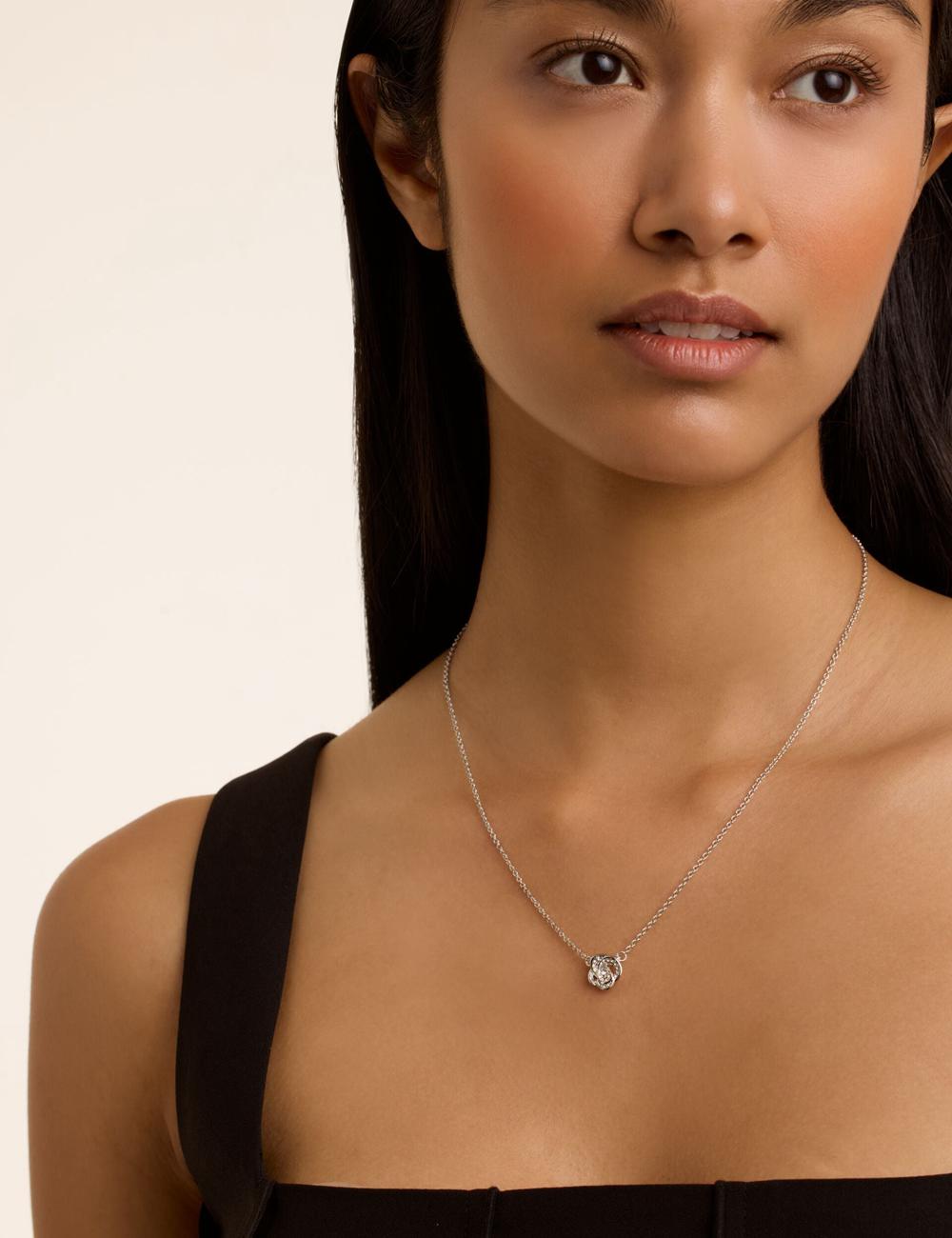 Ted Baker FLORITA - Crystal Flower Pendant Kettingen Dames Zilver | CBWA-48153
