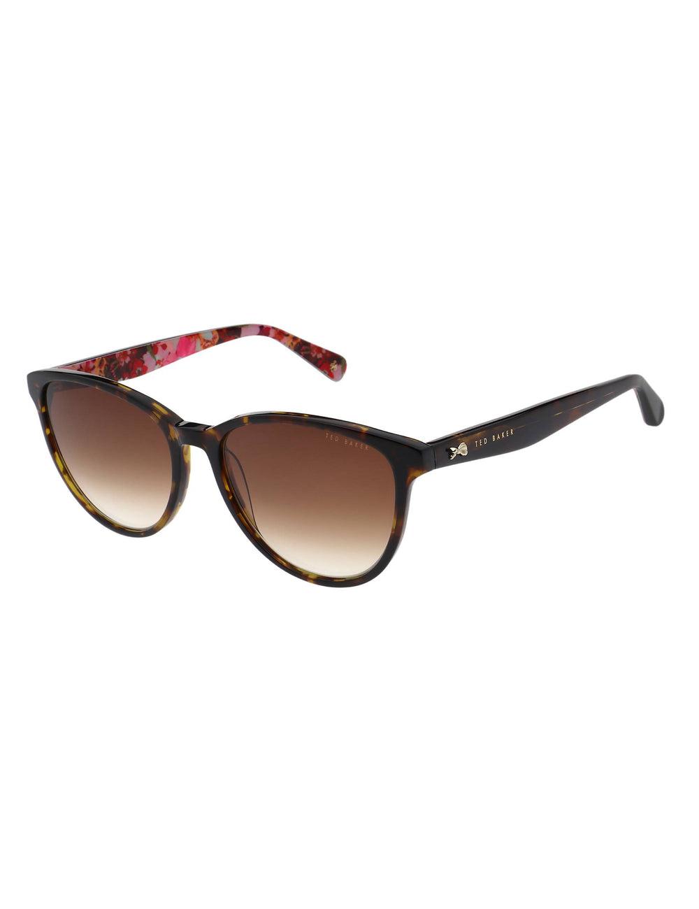 Ted Baker FLORI - Classic Round Print Detail Zonnebril Dames Bruin | BKNC-70148