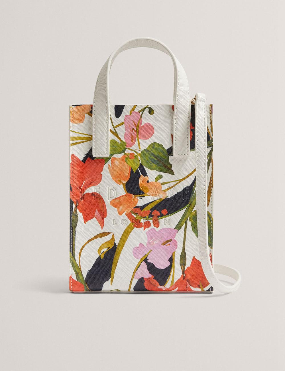Ted Baker FLOWEIA - Floral Faux Leather Mini Tote Tassen Dames Room | UWKY-36057