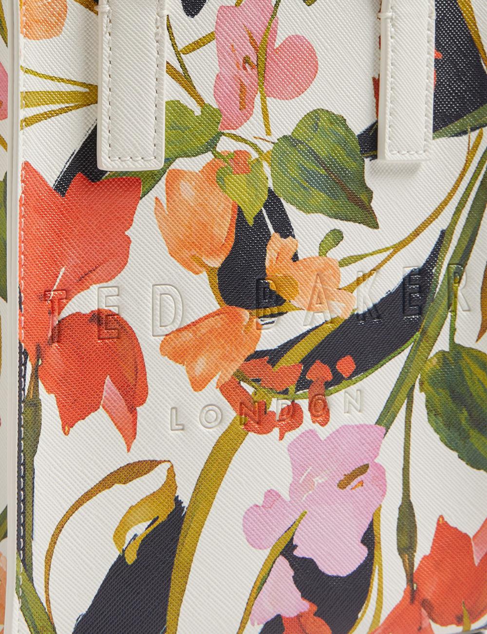 Ted Baker FLOWEIA - Floral Faux Leather Mini Tote Tassen Dames Room | UWKY-36057