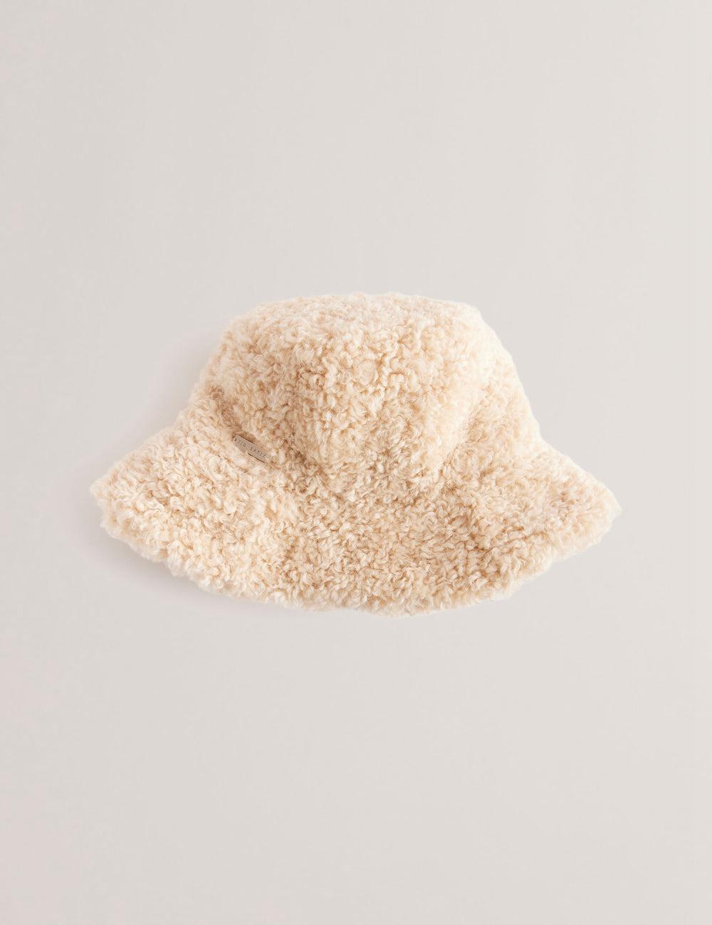 Ted Baker FLUFFYI - Faux Shearling Wide Brim Hoeden Dames Natural | BSPC-35426
