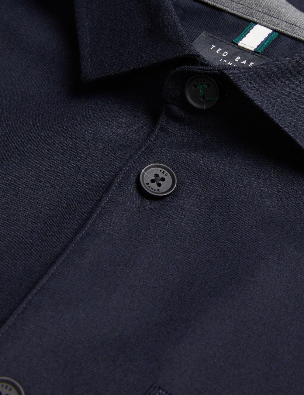 Ted Baker GAIUS - Wool Blend With Pocket Detail Overhemd Heren Donkerblauw | RBDT-07219