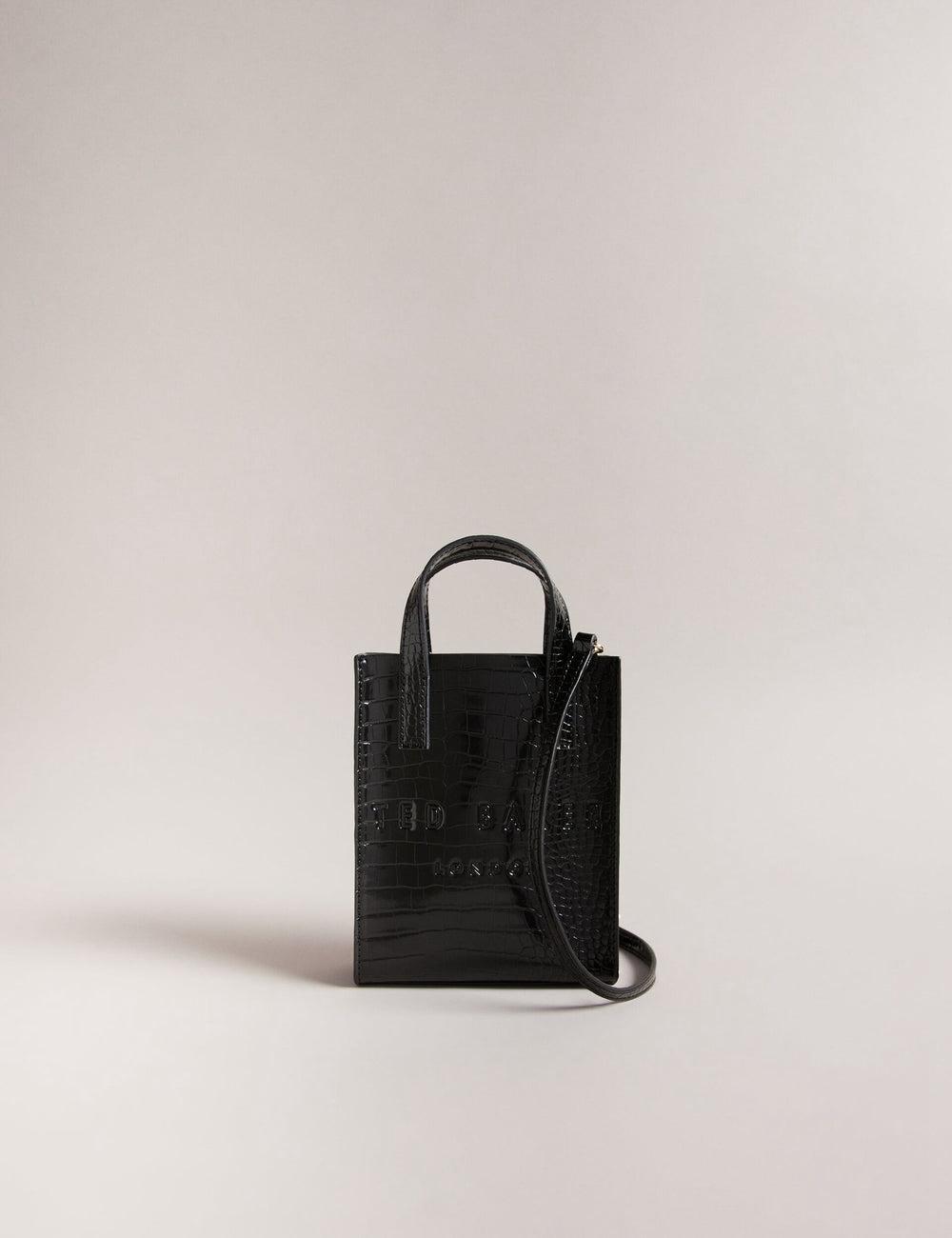 Ted Baker GATOCON - Mini Croc Effect Icon Tote Tassen Dames Zwart | MOHQ-92740