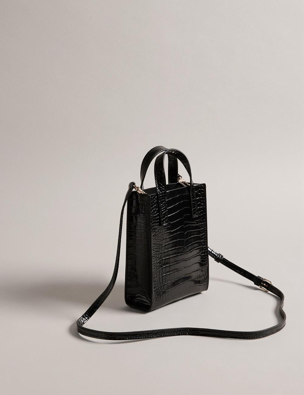 Ted Baker GATOCON - Mini Croc Effect Icon Tote Tassen Dames Zwart | MOHQ-92740