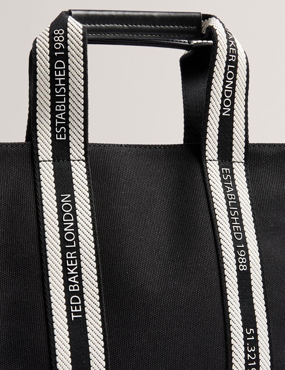Ted Baker GEORJEA - Branded Webbing Canvas Small Tote Tassen Dames Zwart | UHPQ-64580