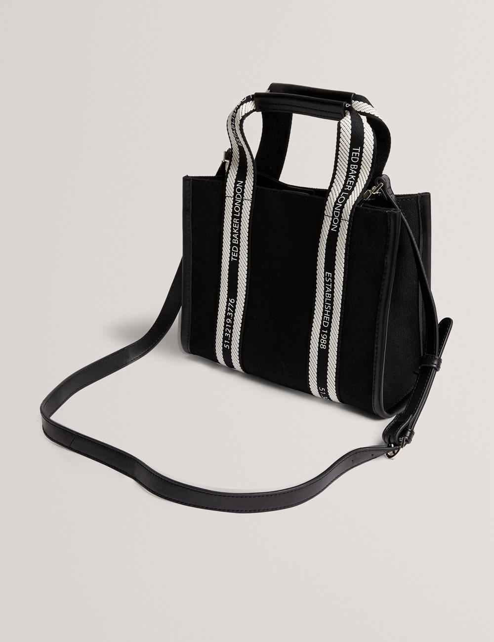 Ted Baker GEORJEA - Branded Webbing Canvas Small Tote Tassen Dames Zwart | UHPQ-64580