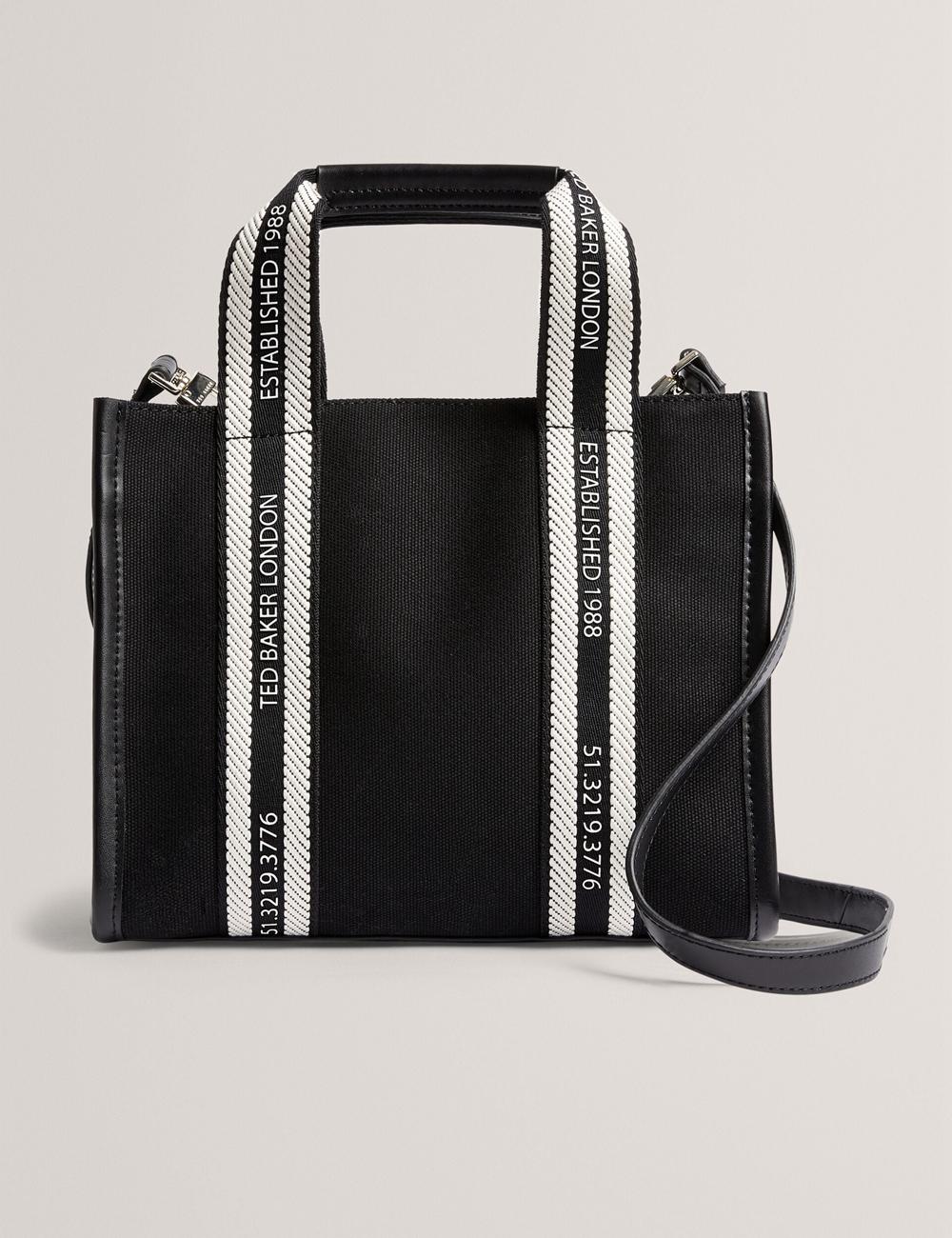 Ted Baker GEORJEA - Branded Webbing Canvas Small Tote Tassen Dames Zwart | UHPQ-64580