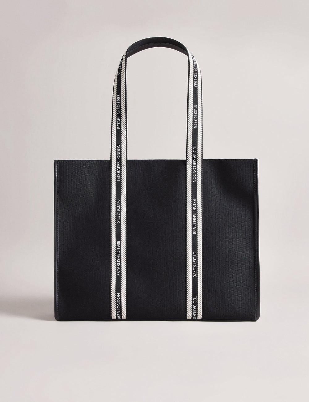 Ted Baker GEORJEY - Branded Webbing Canvas Large Tote Tassen Dames Zwart | OHEZ-95410