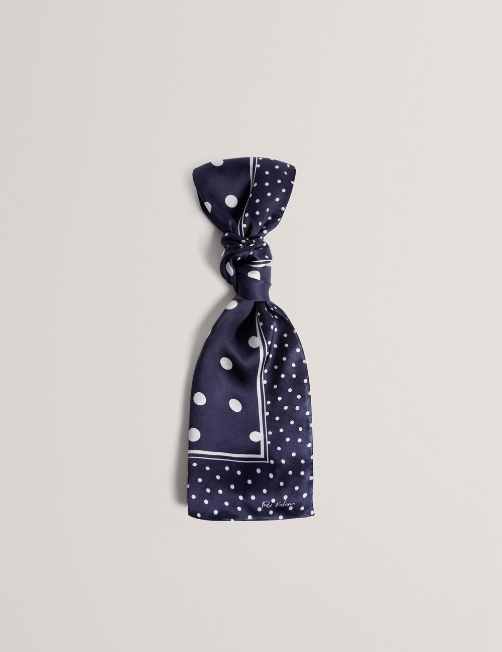 Ted Baker GILLS - Polka Dot Print Long Satin Silk Sjaals Dames Donkerblauw | FORP-60351
