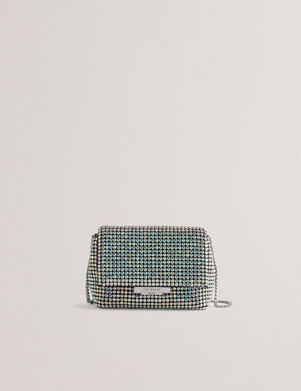 Ted Baker GLITERS - Crystal Embellished Mini Crossbodytassen Dames Zilver | DFHA-68074