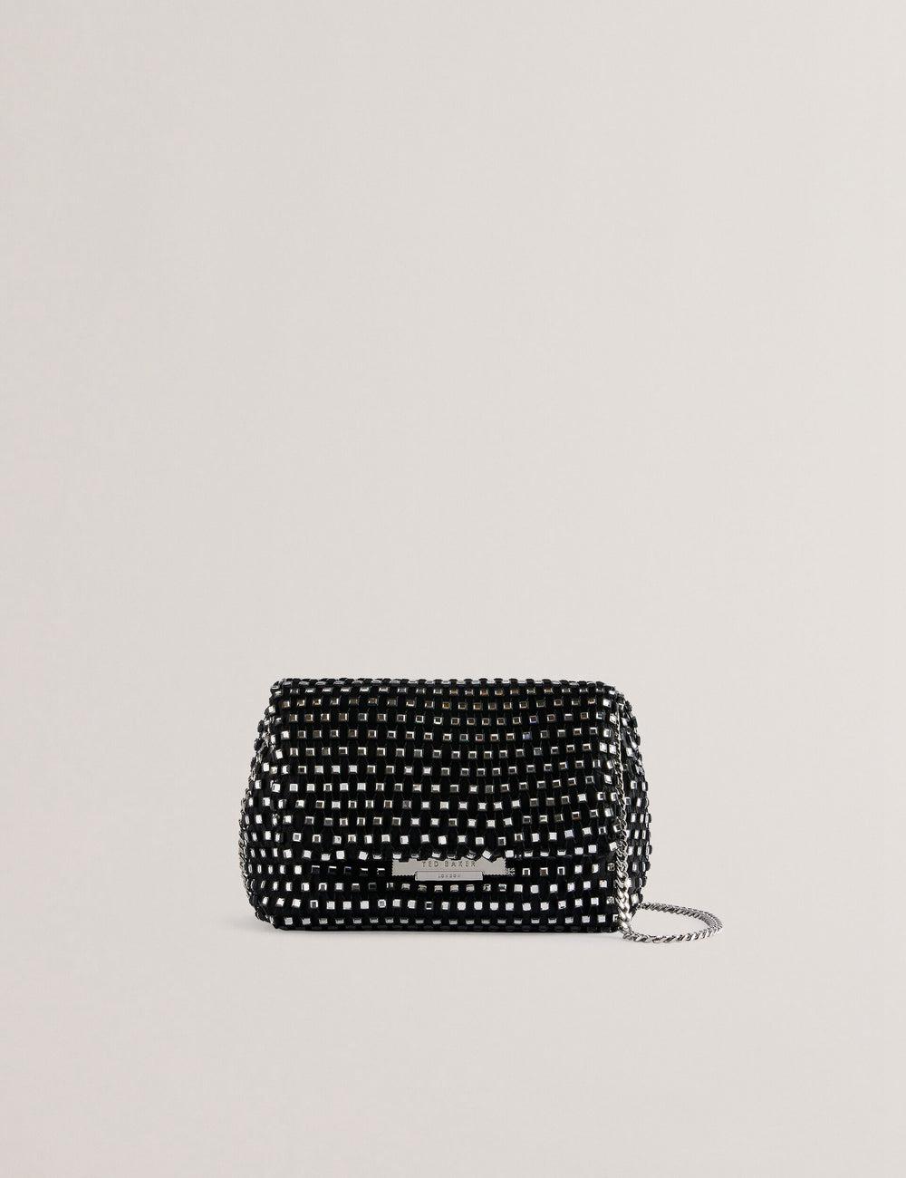 Ted Baker GLITSZI - Crystal Cage Mini Crossbodytassen Dames Zwart | HWMD-64230