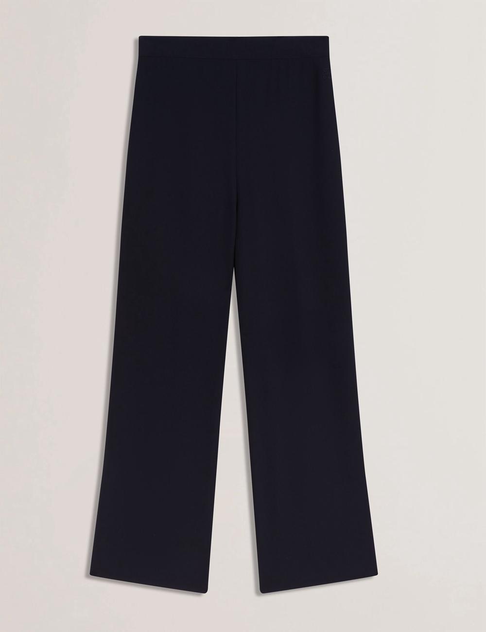 Ted Baker GORJJA - Piping Detail Wide Leg Crepe Broek Dames Donkerblauw | SXEG-02361