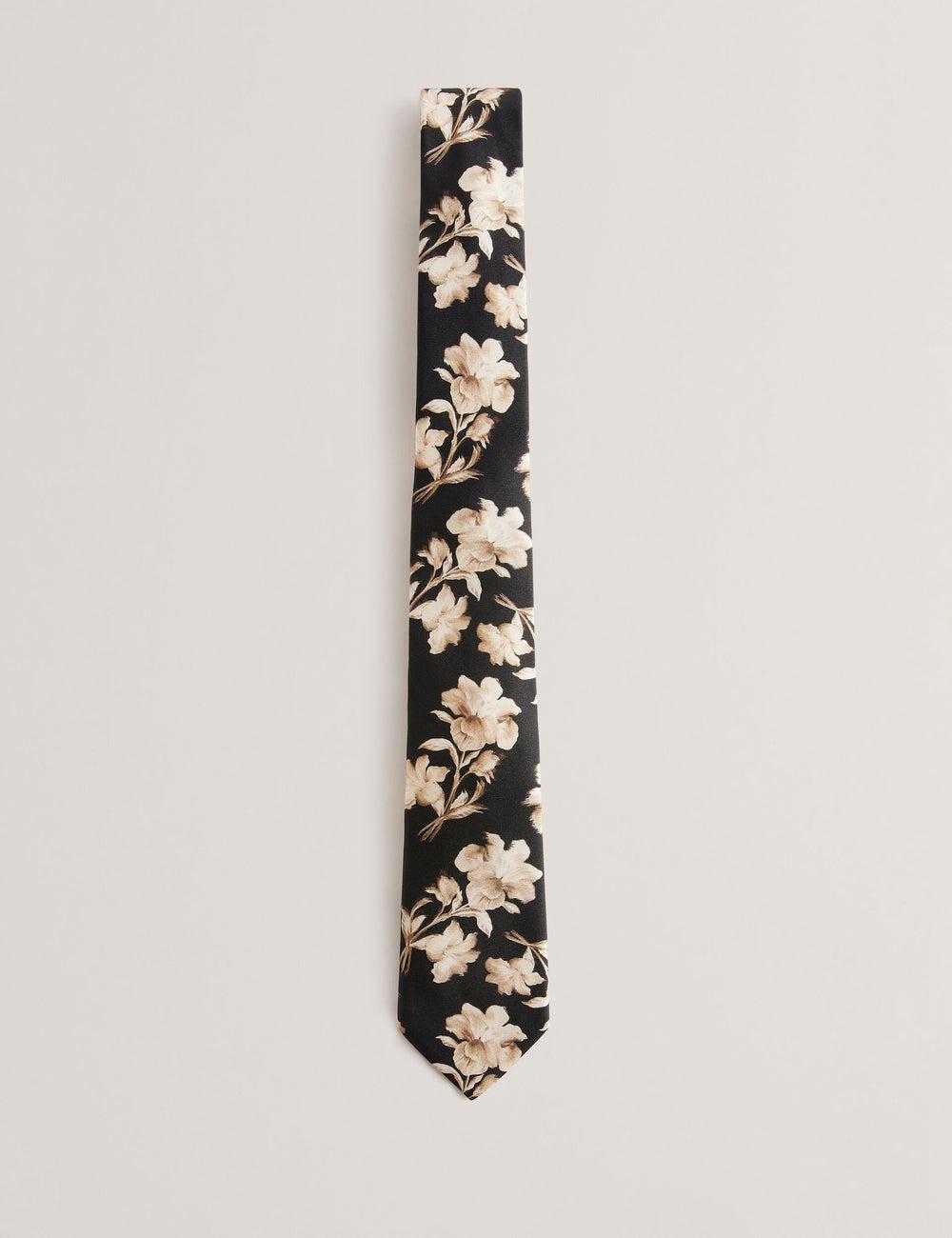 Ted Baker GOULDE - Two Tone Floral Print Silk Stropdassen Heren Zwart | VGMX-69451