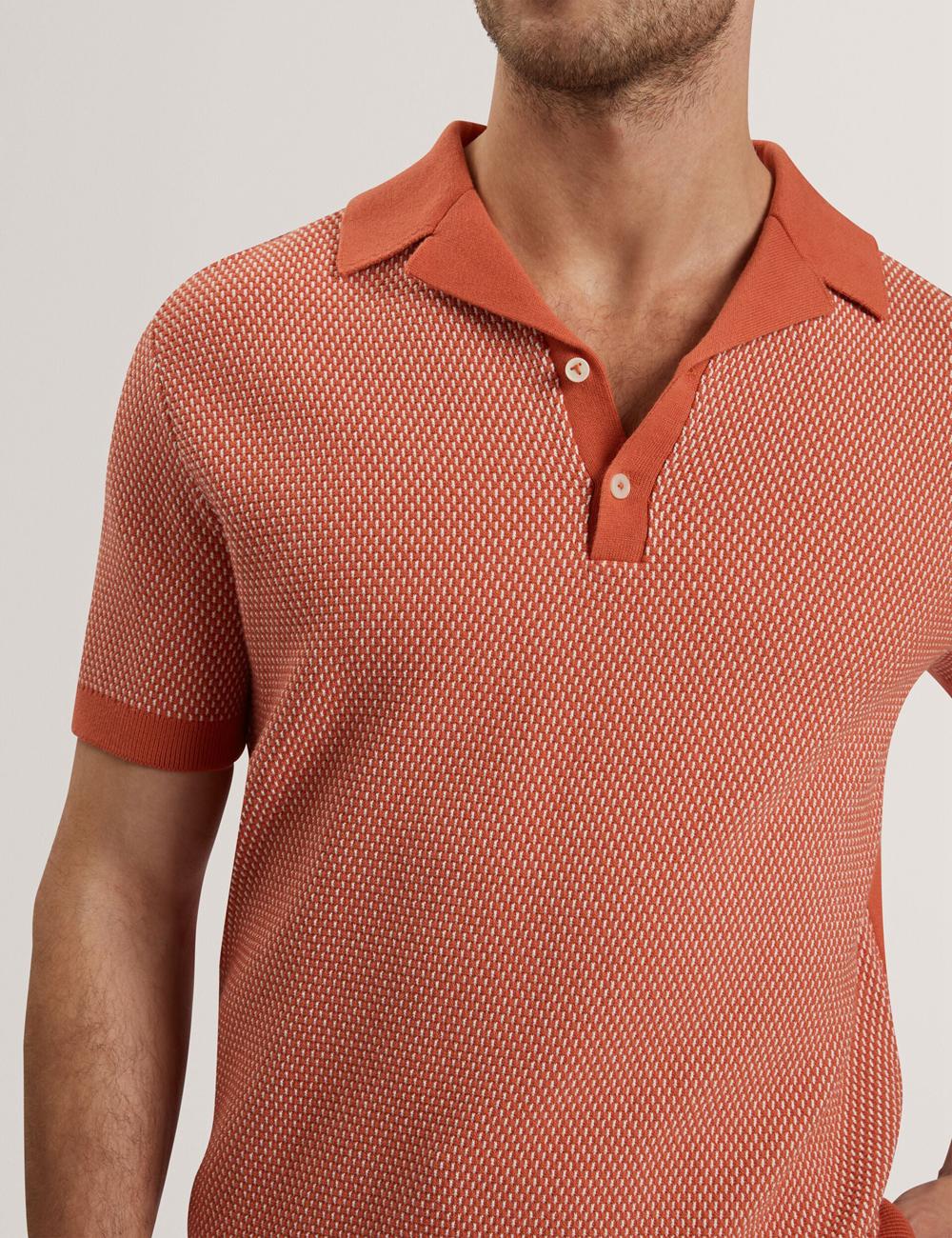 Ted Baker GREGRY - Short Sleeve Small Stitch Knitted Poloshirt Heren Rood | PTAD-94860