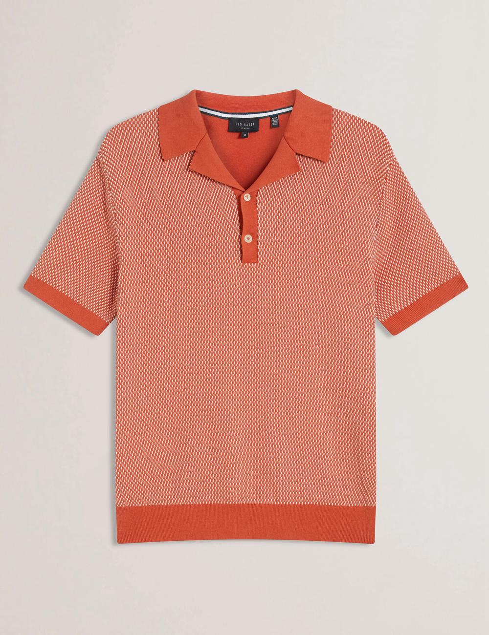 Ted Baker GREGRY - Short Sleeve Small Stitch Knitted Poloshirt Heren Rood | PTAD-94860