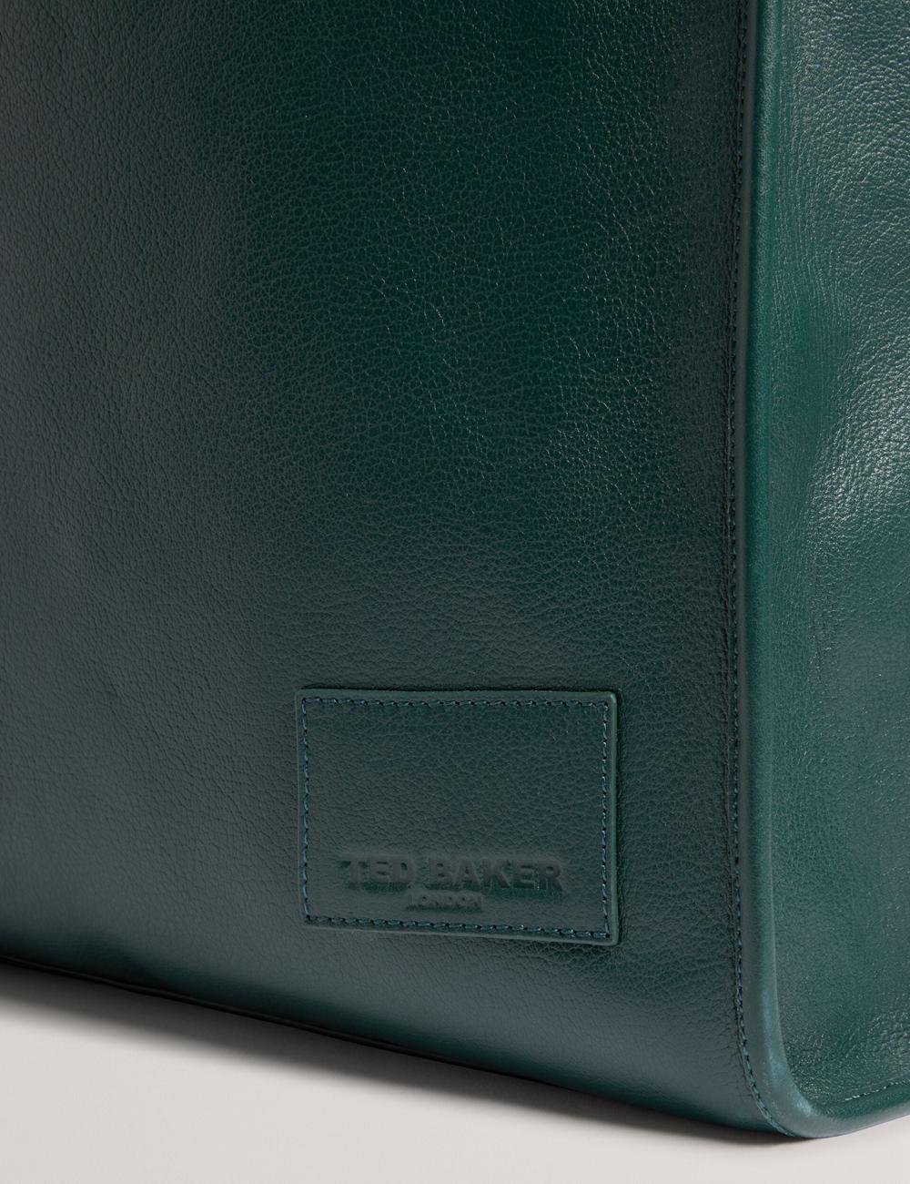 Ted Baker GRIFFIS - Tall Grained Leather Tote Tassen Heren Groen | TCSG-57269